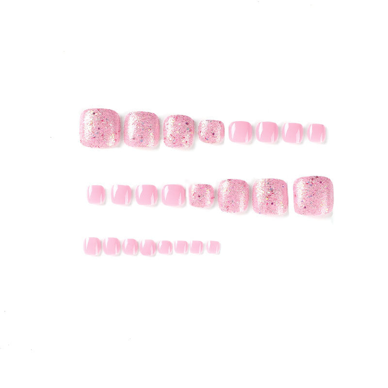 Wholesale Plastic Pink Glitter Toenail Tablets